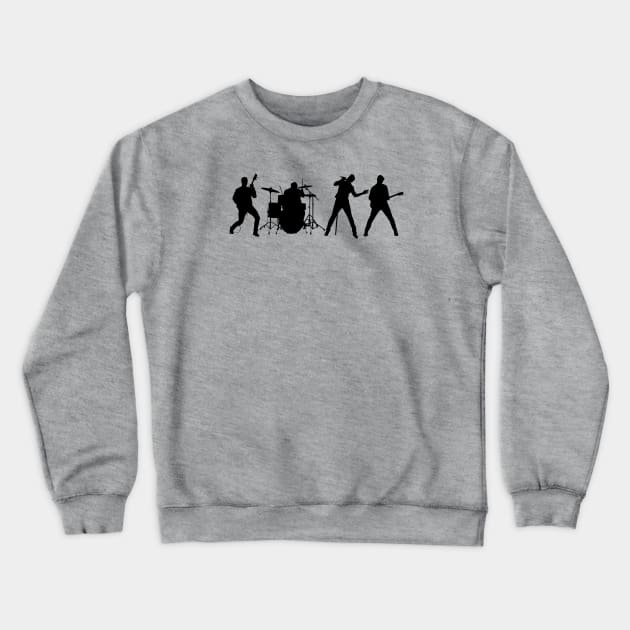 Rock Band Silhouette Crewneck Sweatshirt by NeilGlover